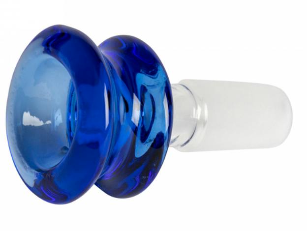 Red Eye Glass Bowl - 14mm Barrel Pull-Out Blue
