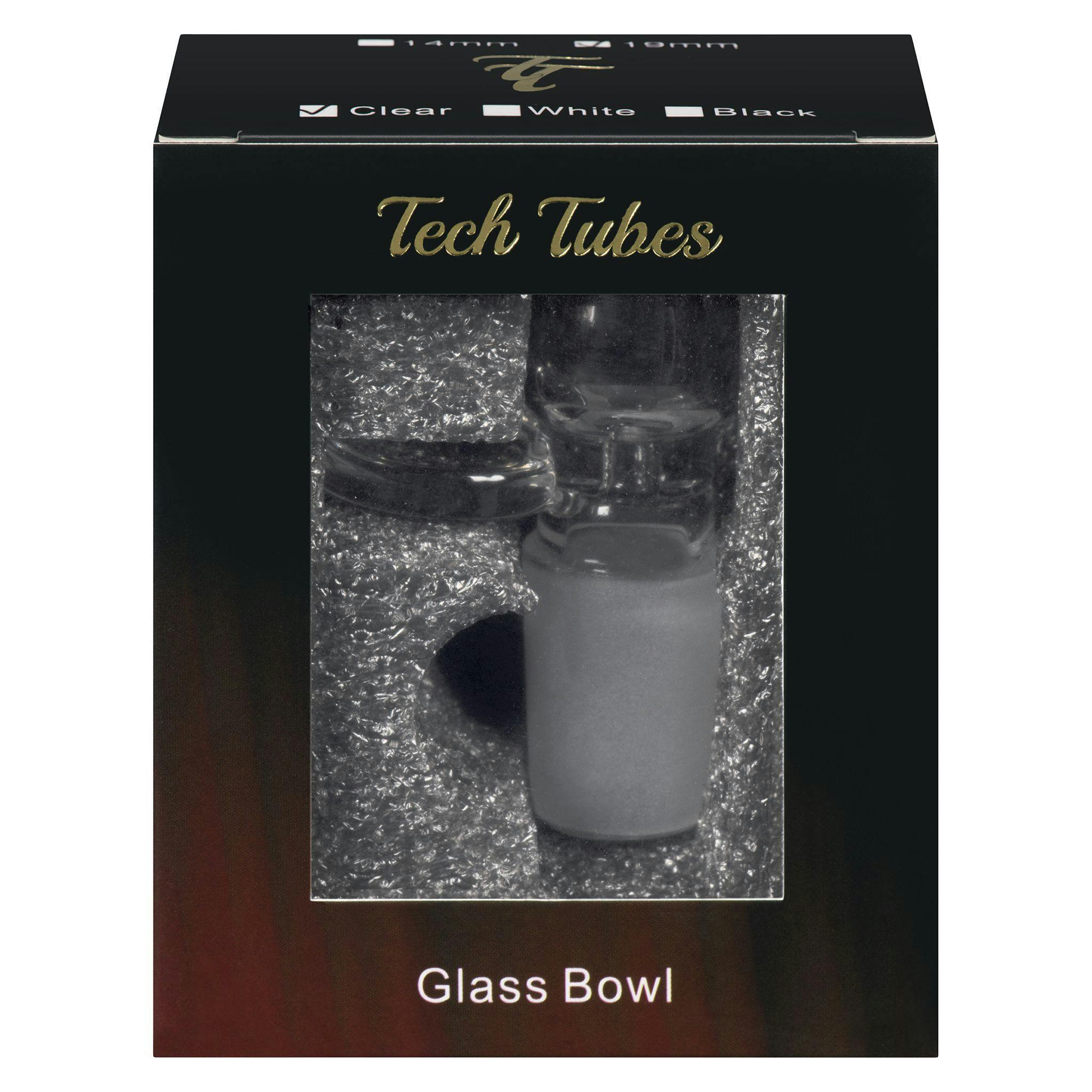 Tech Tubes - Glass Bowl Single Wall - 19mm Clear