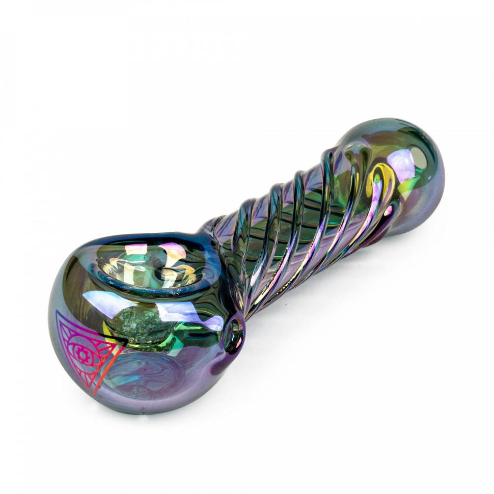 West Coast Gifts 4" Metallic Terminator Finish Twister Hand Pipe - Rainbow