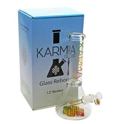 MAQ - Glass Bong Karma 12" Beaker - Rasta