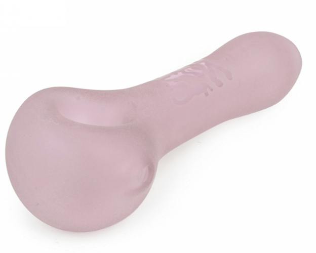Red Eye Glass - 4" Hand Pipe - Frosted Pirate Kitty (Pink)