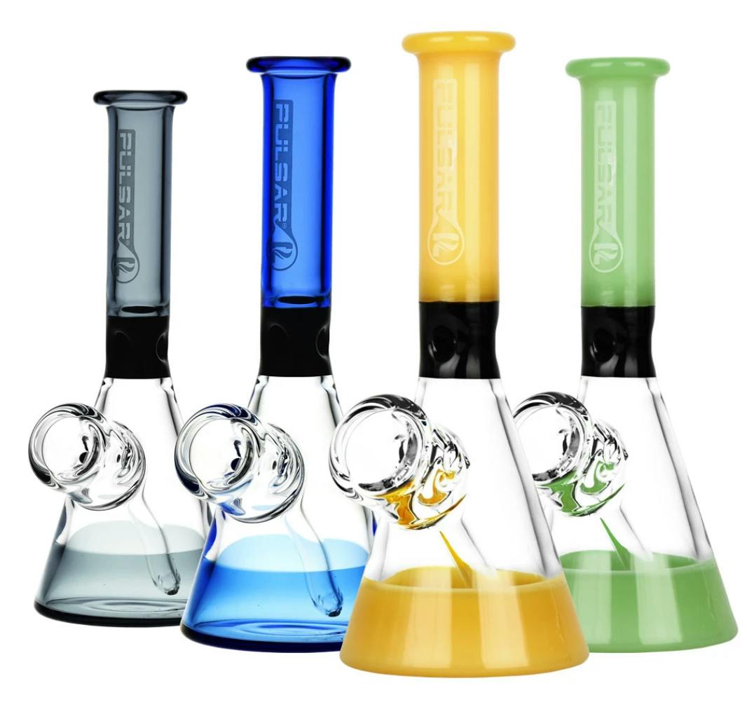 Pulsar Fixed Bowl Mini Water Pipe - 6" Green