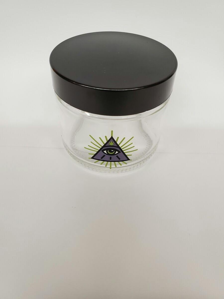 CLEAR SCREW-TOP JAR - All Seeing Eye - Sm