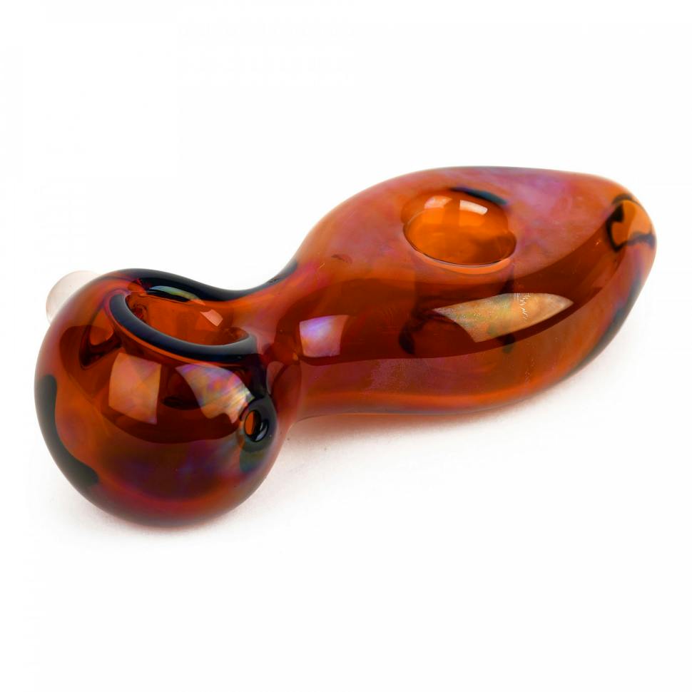 Red Eye Glass - 4.25" Cirque Hand Pipe - Amber