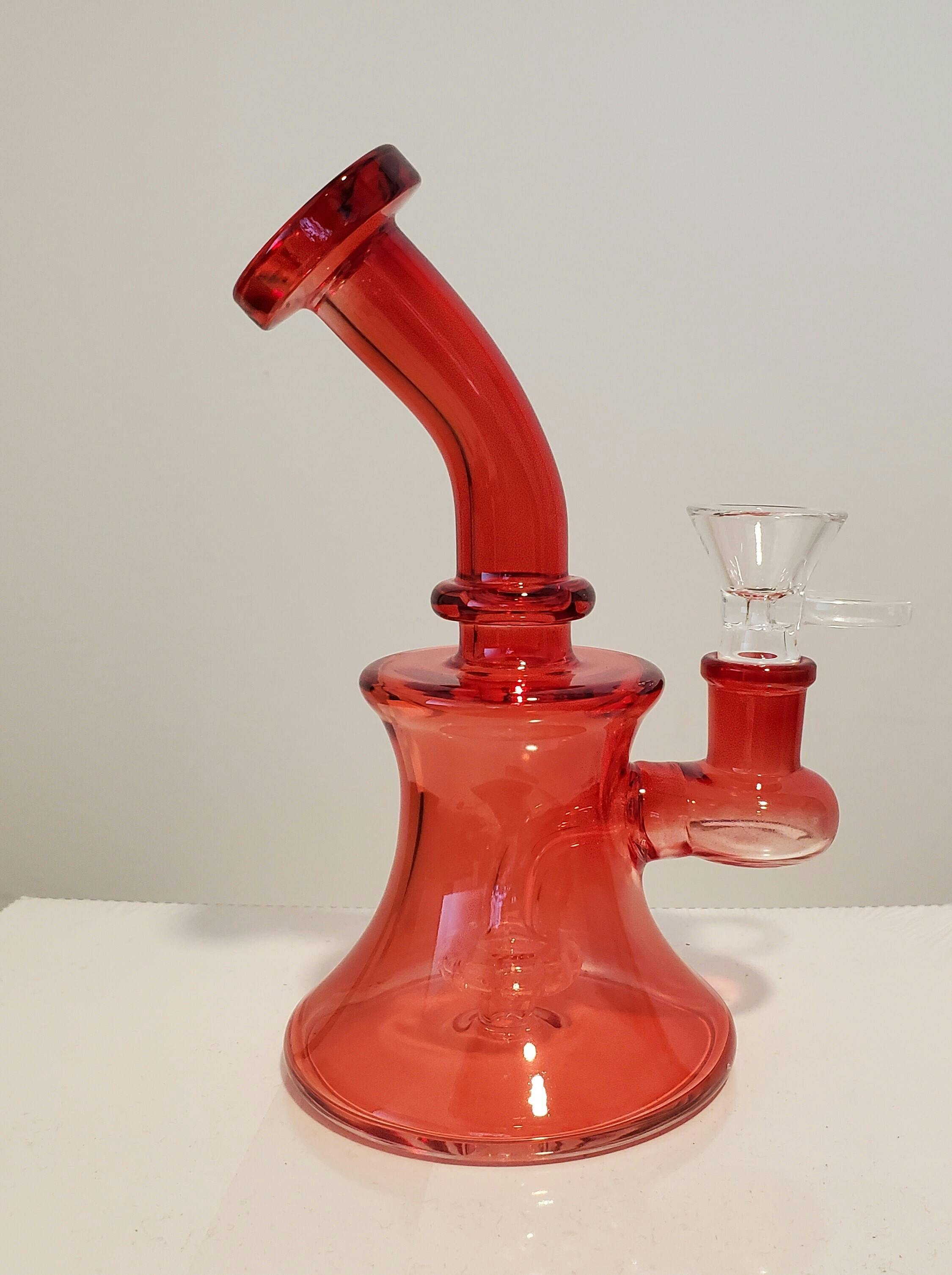 Day Glow 5" Tall Bubbler w/UFO Perc - Red