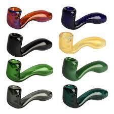 Red Eye Glass - 3.5" Sherlock Hand Pipe (Purple)