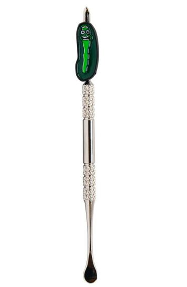 RicK & Morty Series Stainless Steel Dabber Stick with Sharp Point and Scooper - Pickle & Rick