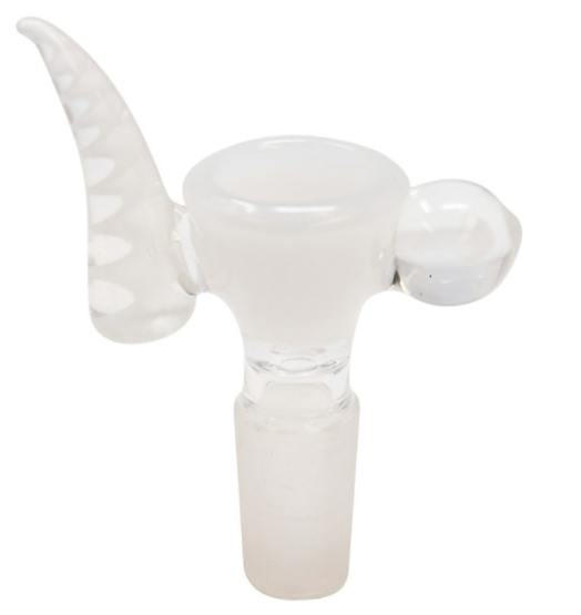 Maple Craft 14mm Glass Bowl - White Swirly Horn