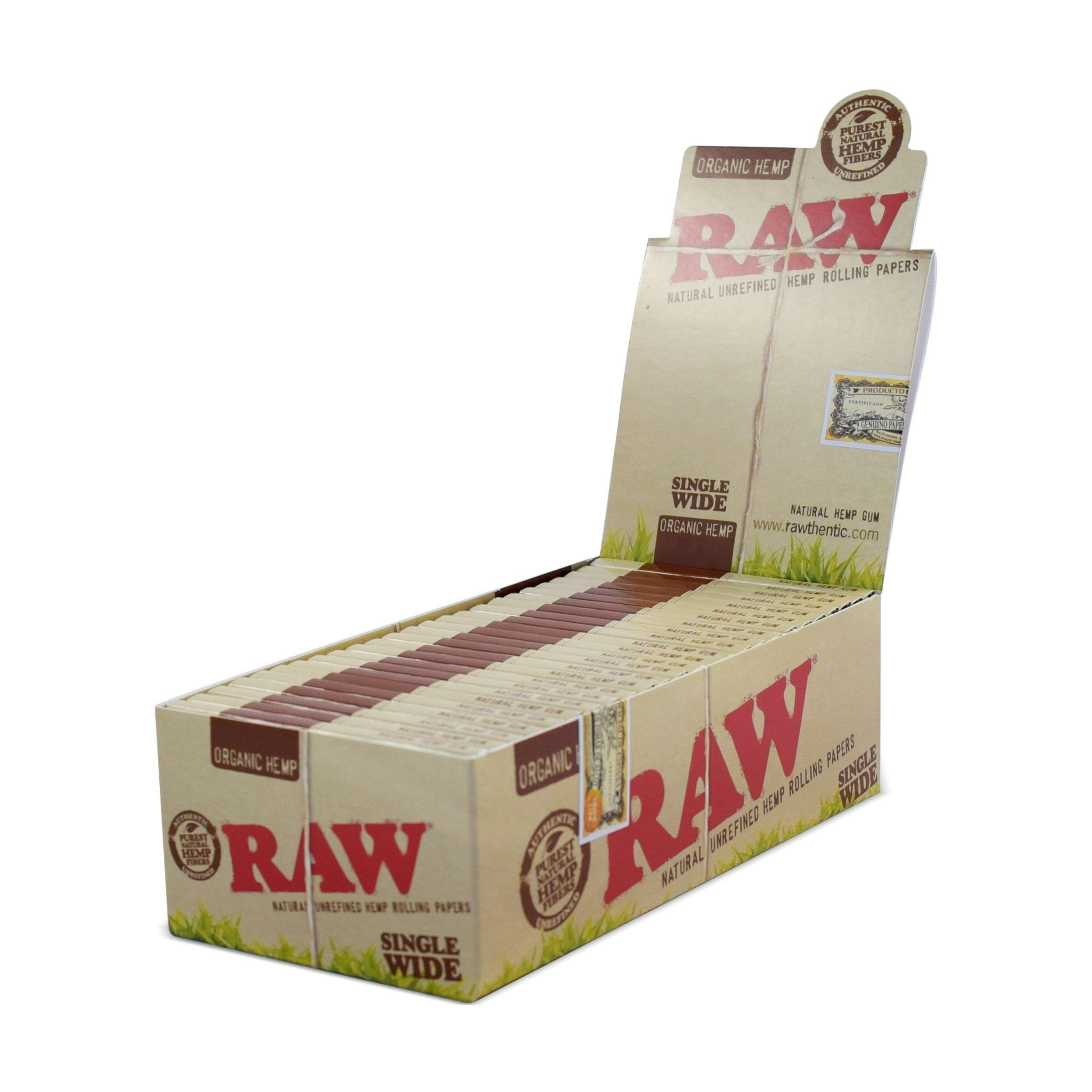 RAW - Organic Hemp Rolling Papers Single Wide Double Window - 100