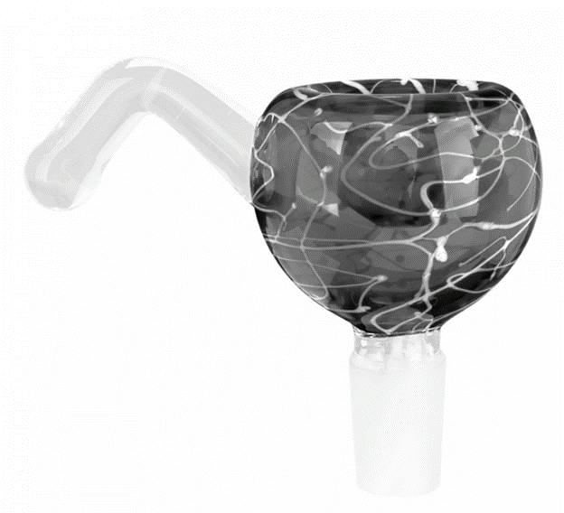 Red Eye Glass Bowl - 14mm Glass-On-Glass Van Halen Pull-Out Smoke & White