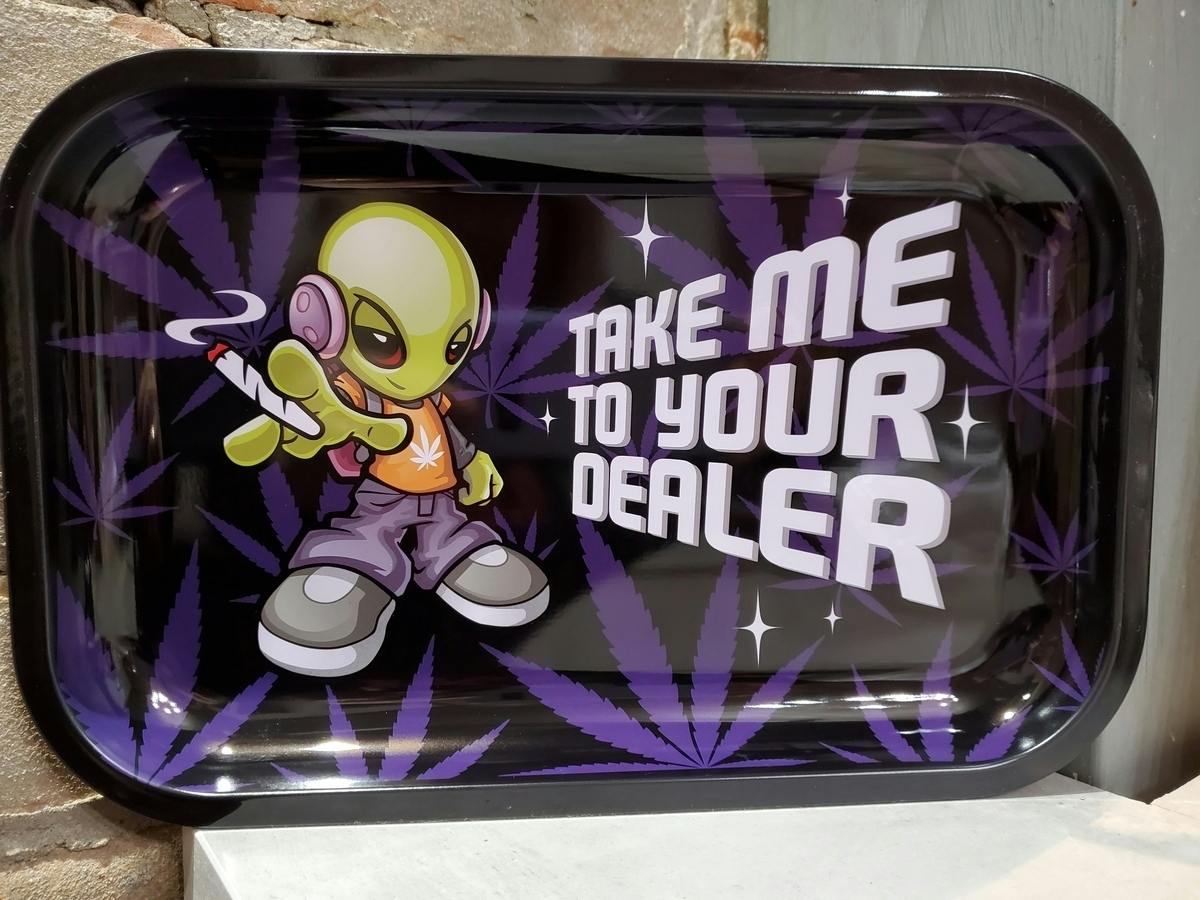 Metal Rolling Tray - Take Me To Your Leader