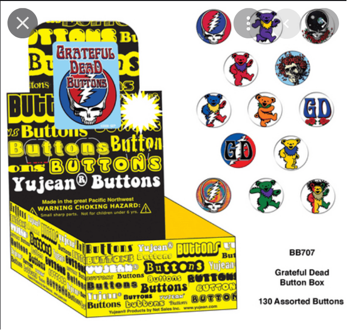 Yujean Grateful Dead Buttons Assorted