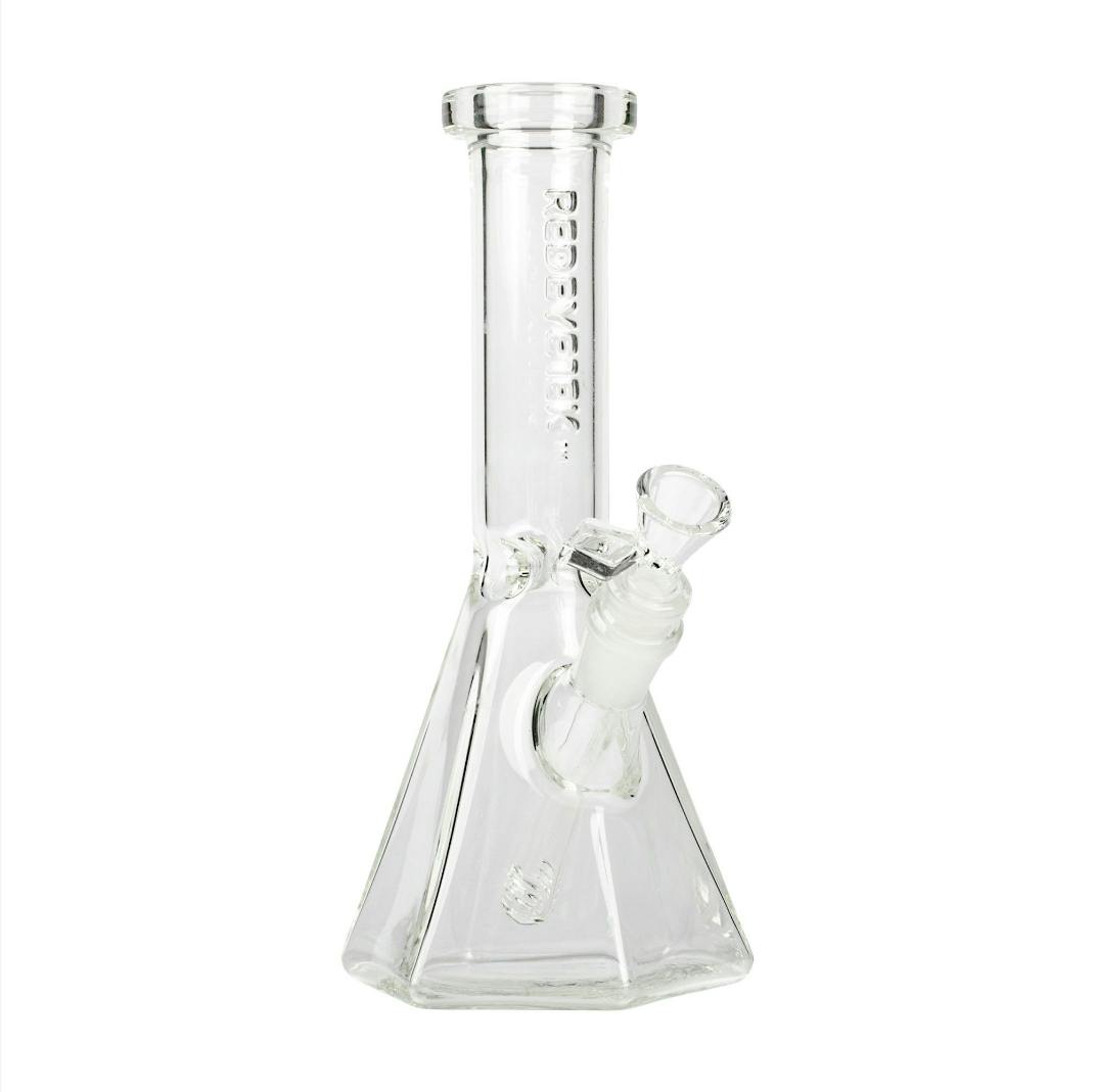 Red Eye Tek 10" Tall Hextatic Tube w/Six Sided Pyramid Base & Em - White