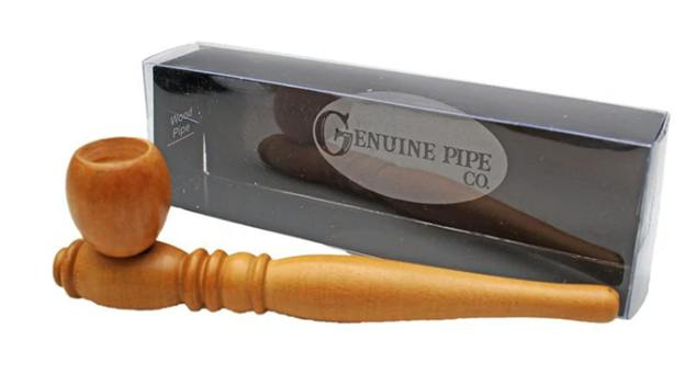 Genuine Pipe Co Wooden Pipe - Light Teak (Short)