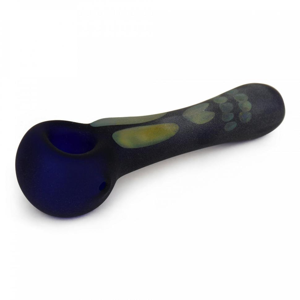 Red Eye Glass 4.5" Frosted Skull Hand Pipe - Black