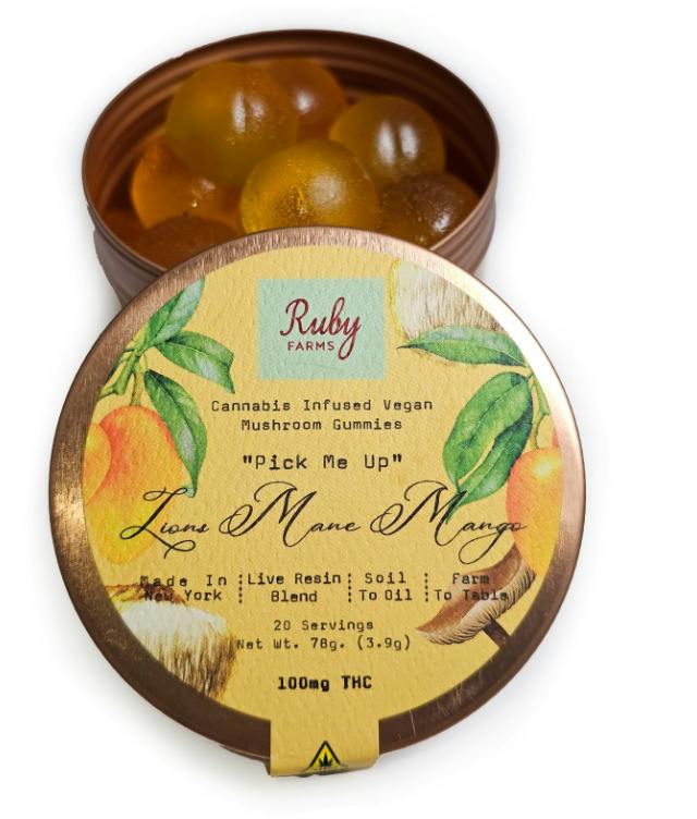 Live Resin Blend Gummies | 20 Count | ''Pick Me Up'' Lions Mane Mango |