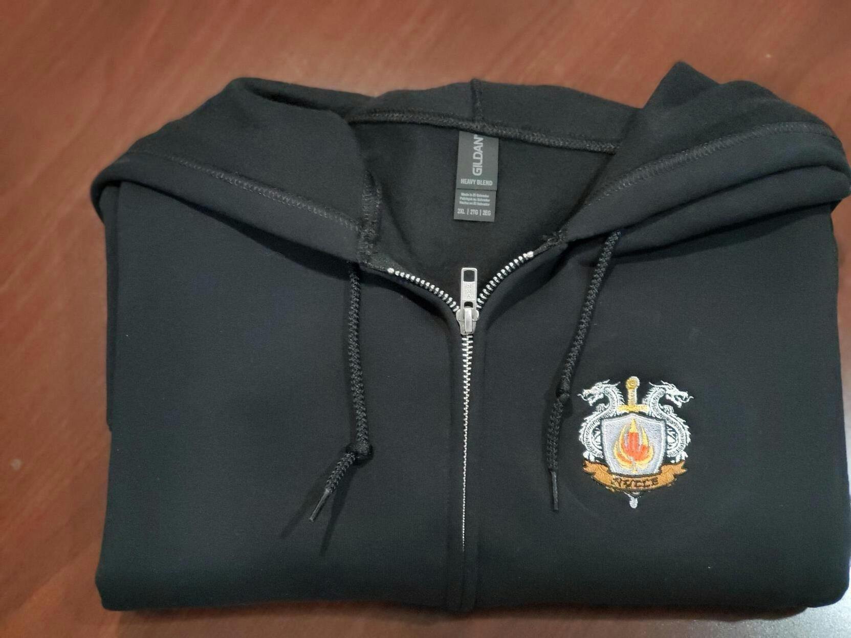 NYCCE Black Hoodie w/ Zipper and Dragon Logo | 2XL