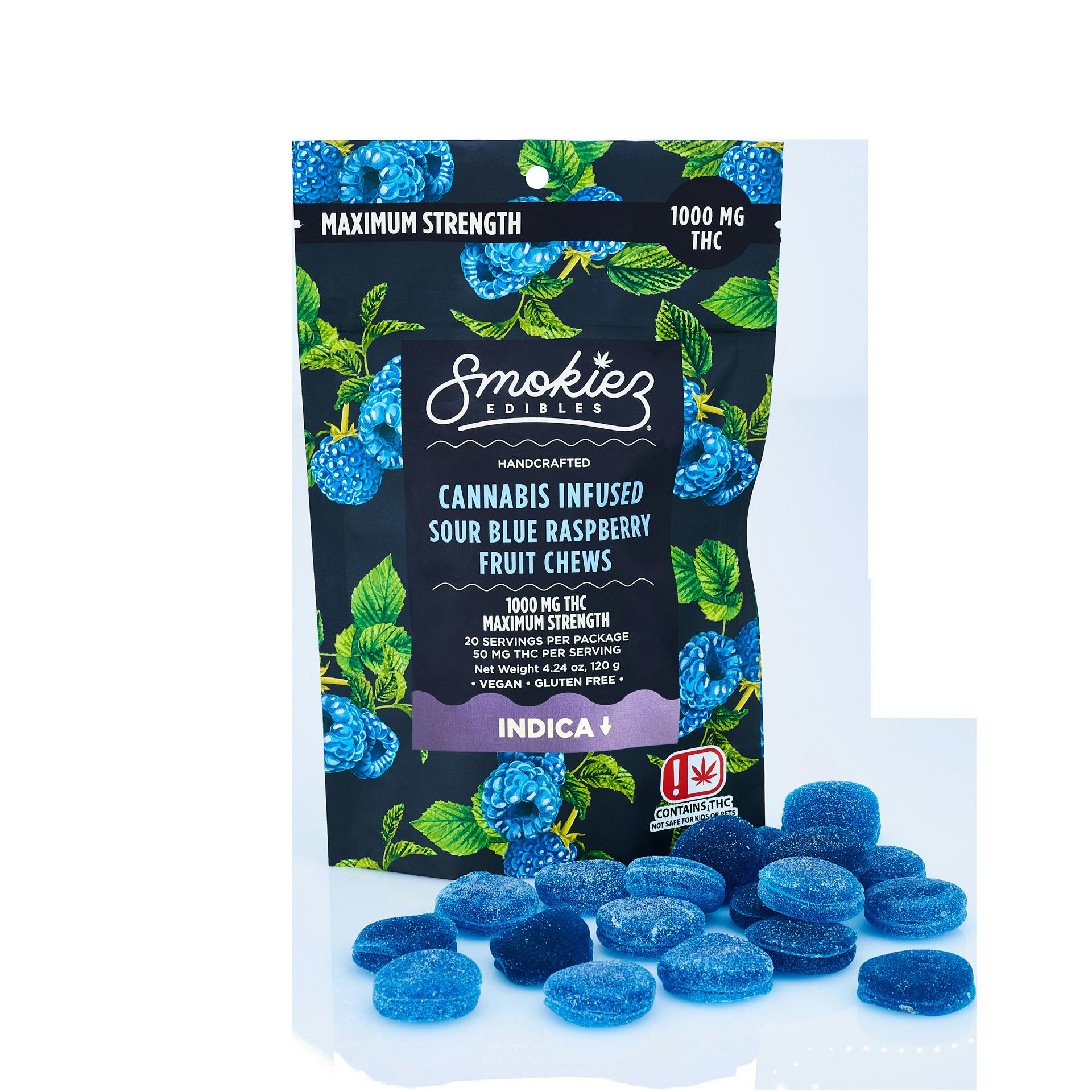 Smokiez | Gummies | Sour Blue Raspberry | Indica