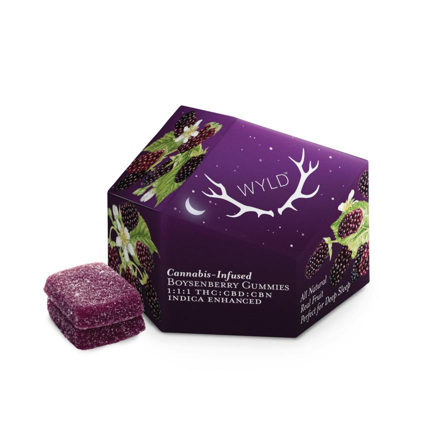 WYLD | Gummies | Boysenberry | 1:1:1 THC:CBD:CBN | Indica