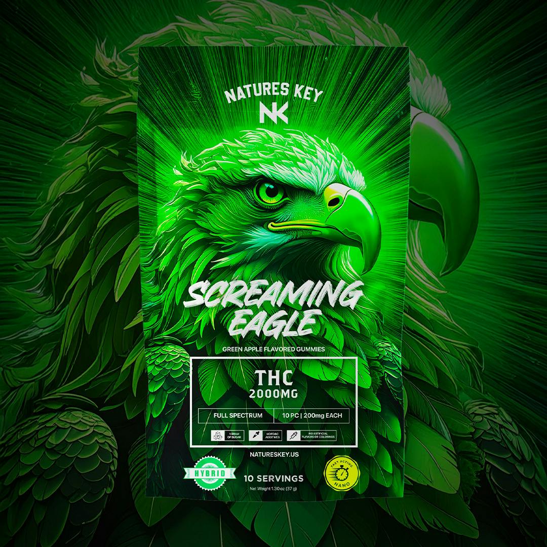 Nature's Key | Gummies | Screaming Eagle | Green Apple | Hybrid