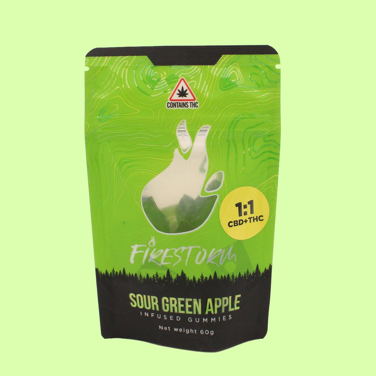 Firestorm | 1:1 Sour Green Apple | Gummies | (200mg)