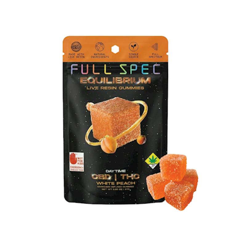 Full Spec | White Peach Equilibrium Edible Gummies 10 Pack Harmonic Aura | 100mg