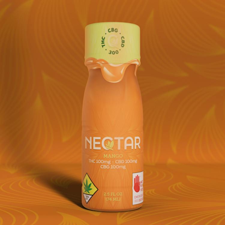 Neqtar | Mango 100mg THC+100mg CBD+100mg CBG Shot | 100mg at The Bake Shop (Union Gap)