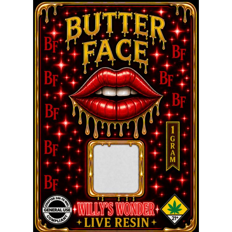 Butter Face | Willies Wonder Live Resin | 1g at The Bake Shop (Union Gap)