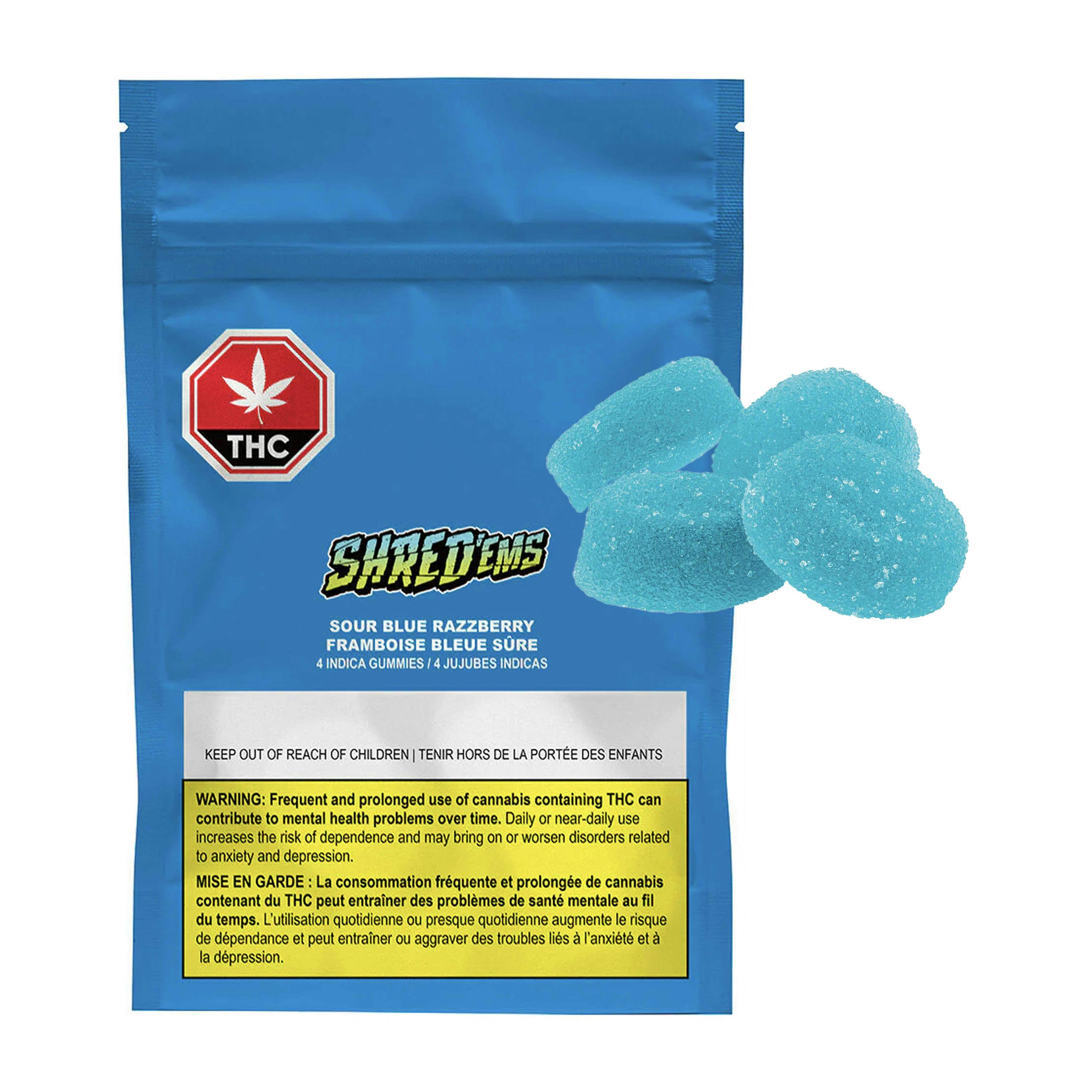 Sour Blue Razzberry 4 Pack Soft Chews by SHRED EMS