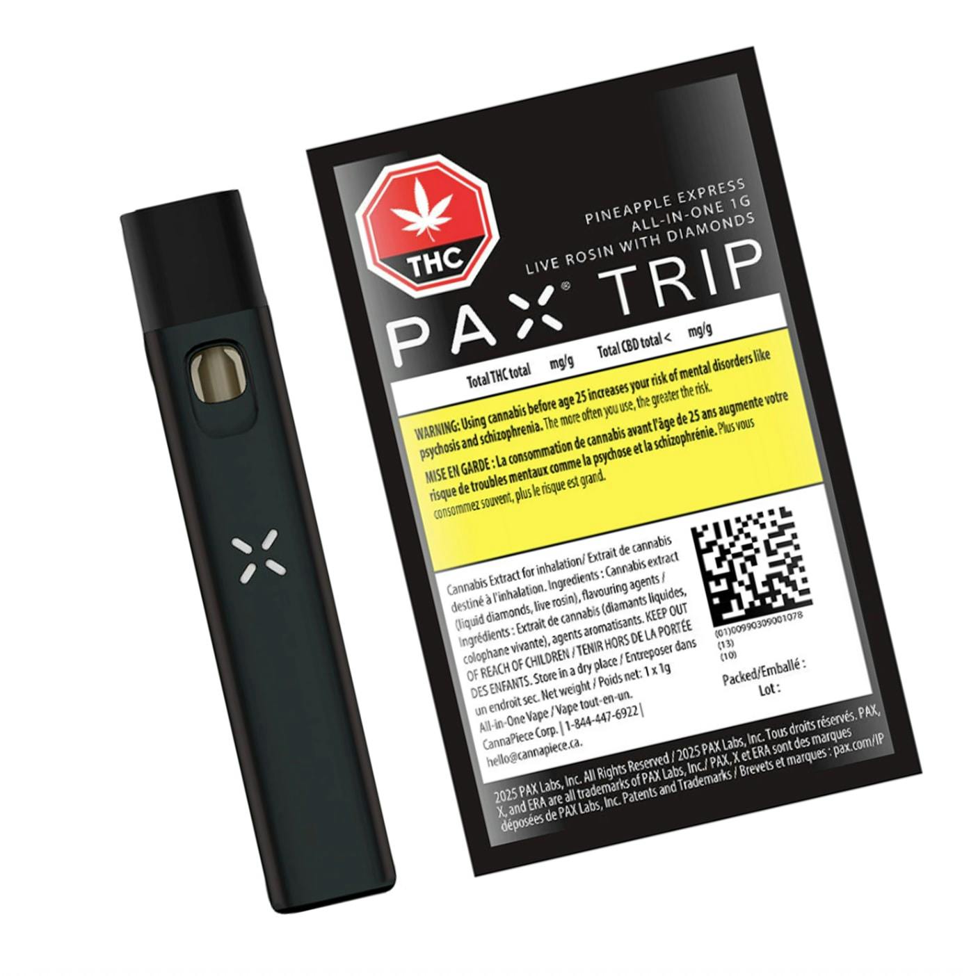 Trip- Pineapple Express- All in One Live Rosin with Diamonds 1g [PAX]