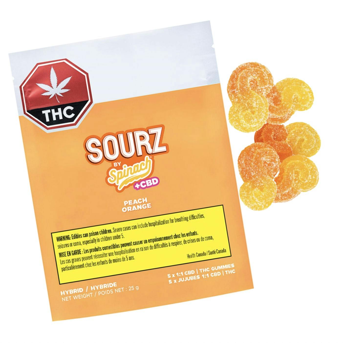 SOURZ Peach Orange 1:1 5x5g