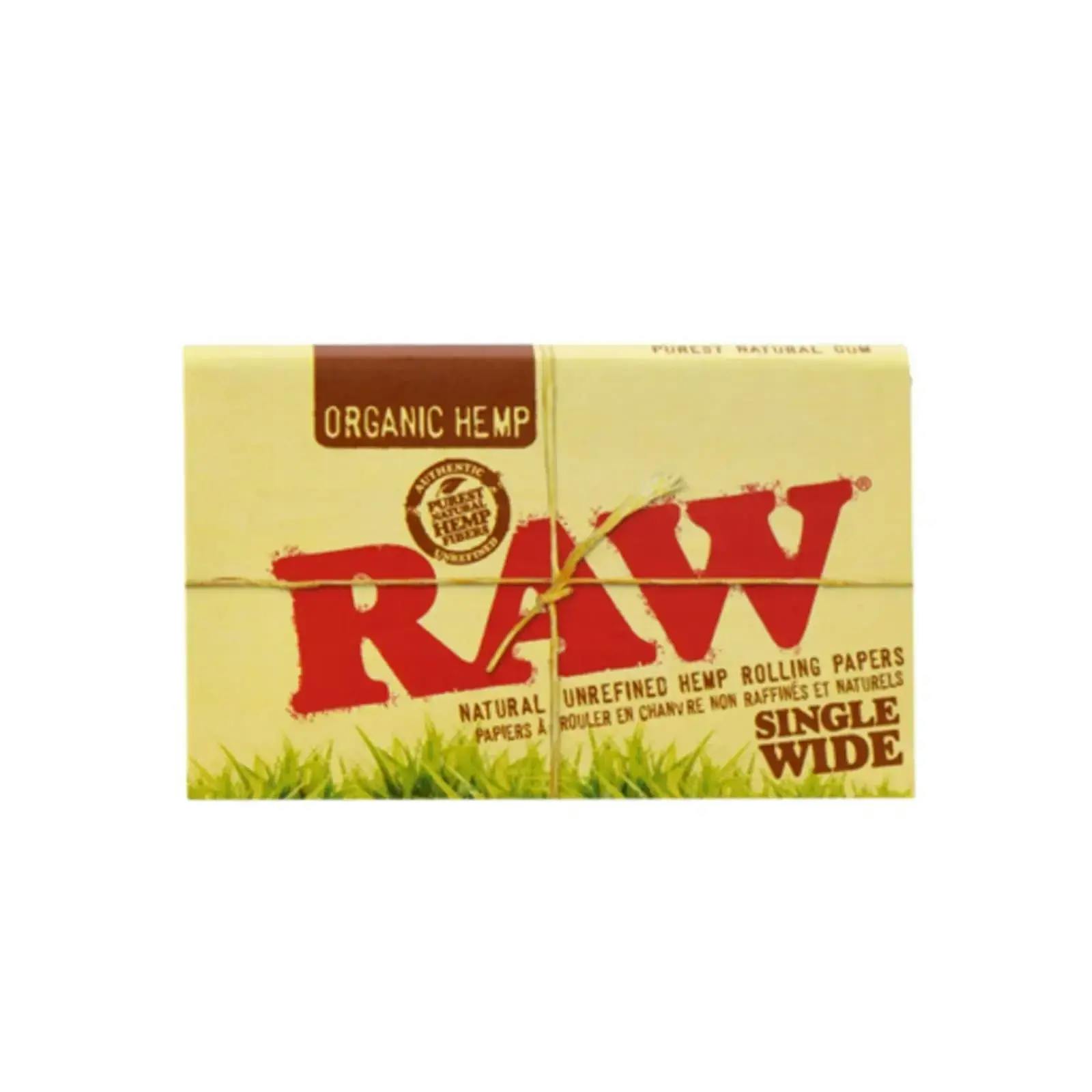 Raw Organic Natural Unrefined Hemp Rolling Papers Single Wide Double Window Pack/100