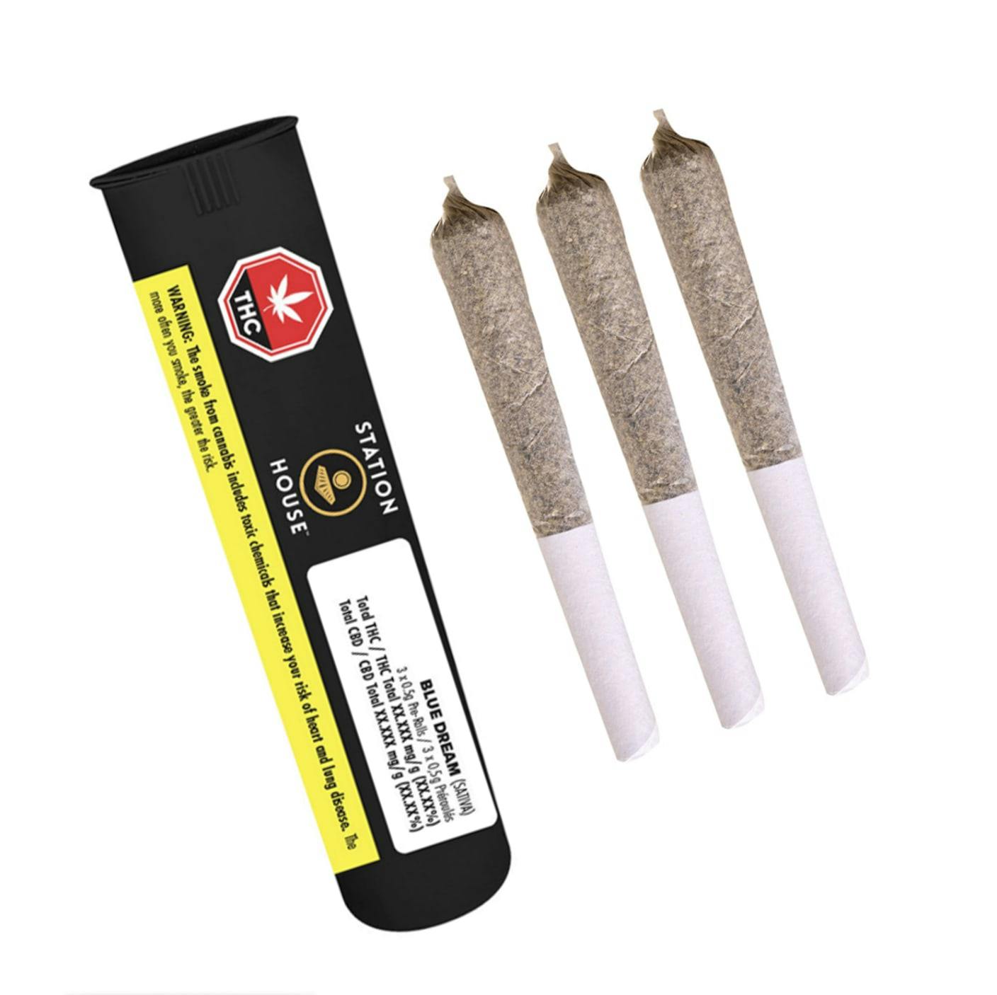 (3pk) Blue Dream Pre-Rolls 3x0.5g [Station House]