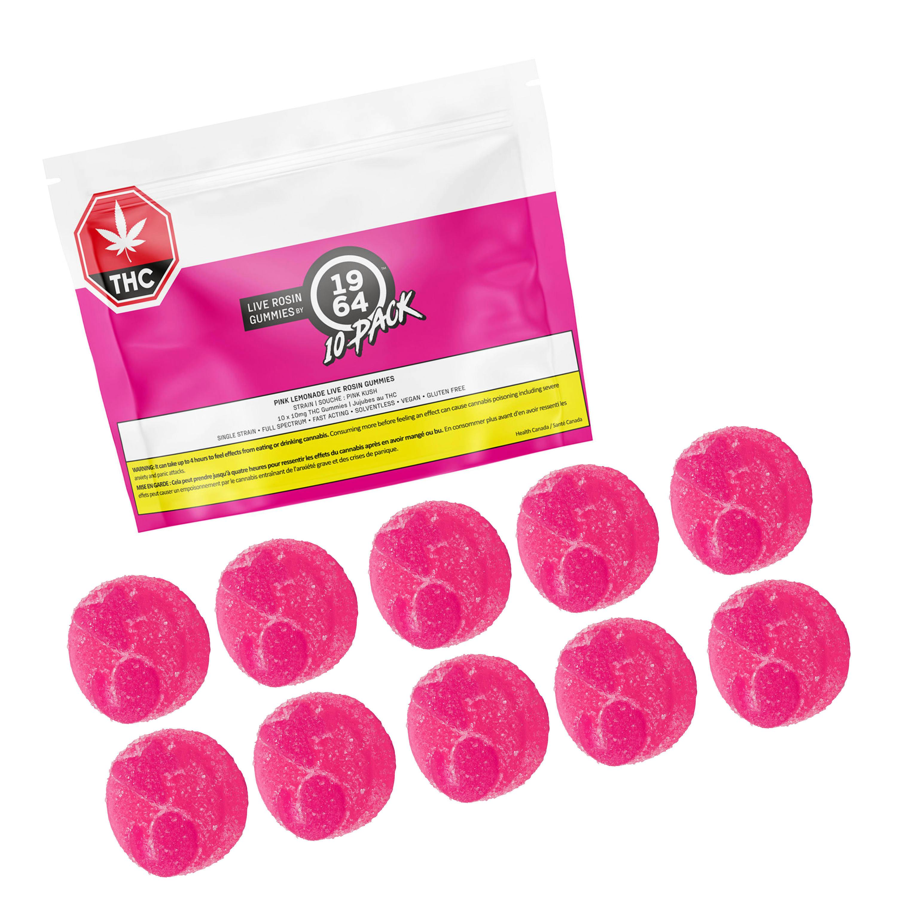 Pink Lemonade Live Rosin Gummies 10x1 Pack (Pink Kush) [1964]