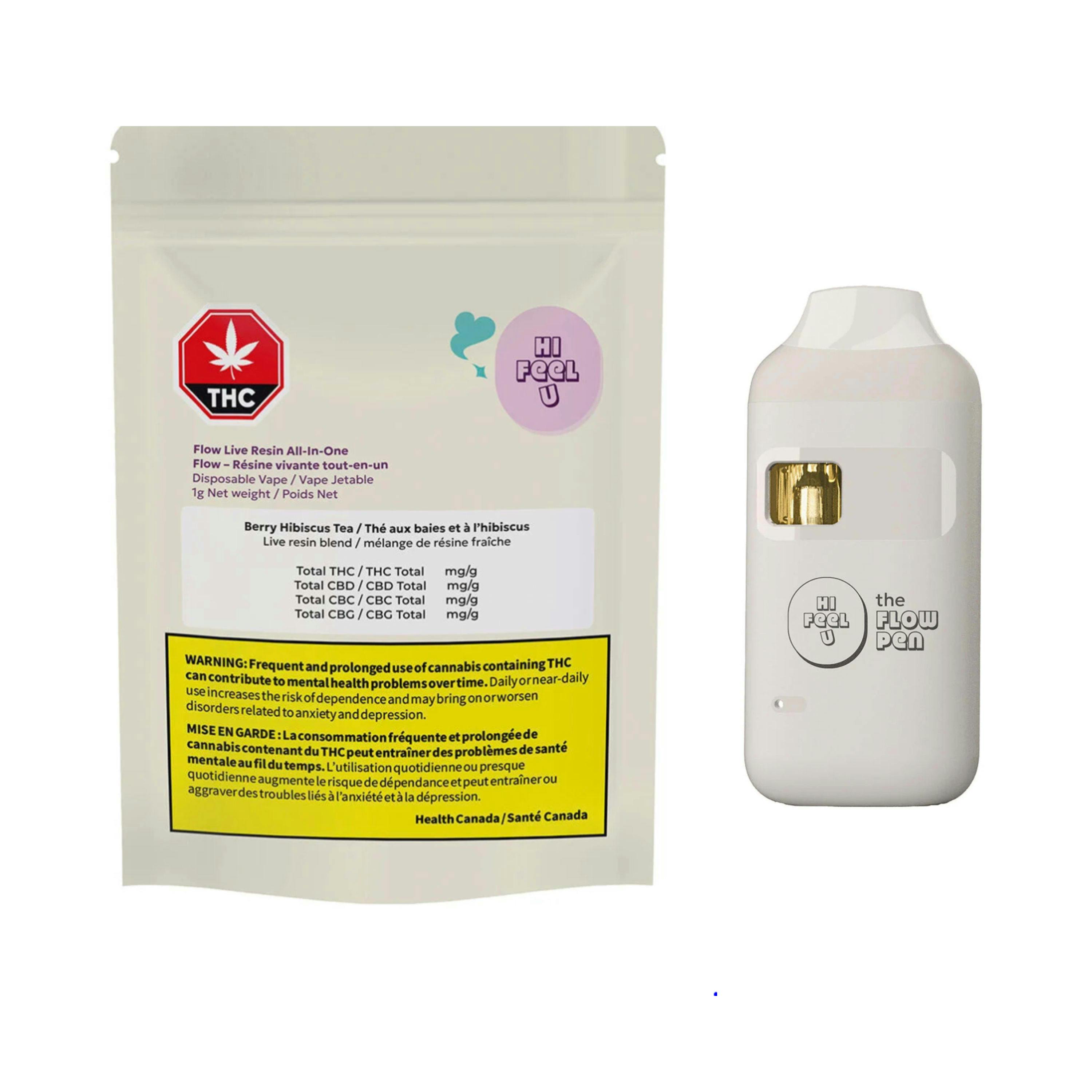 Flow Live Resin All-In-One (Berry Hibiscus Tea) 1g Disposable Vape [Hifeelu]