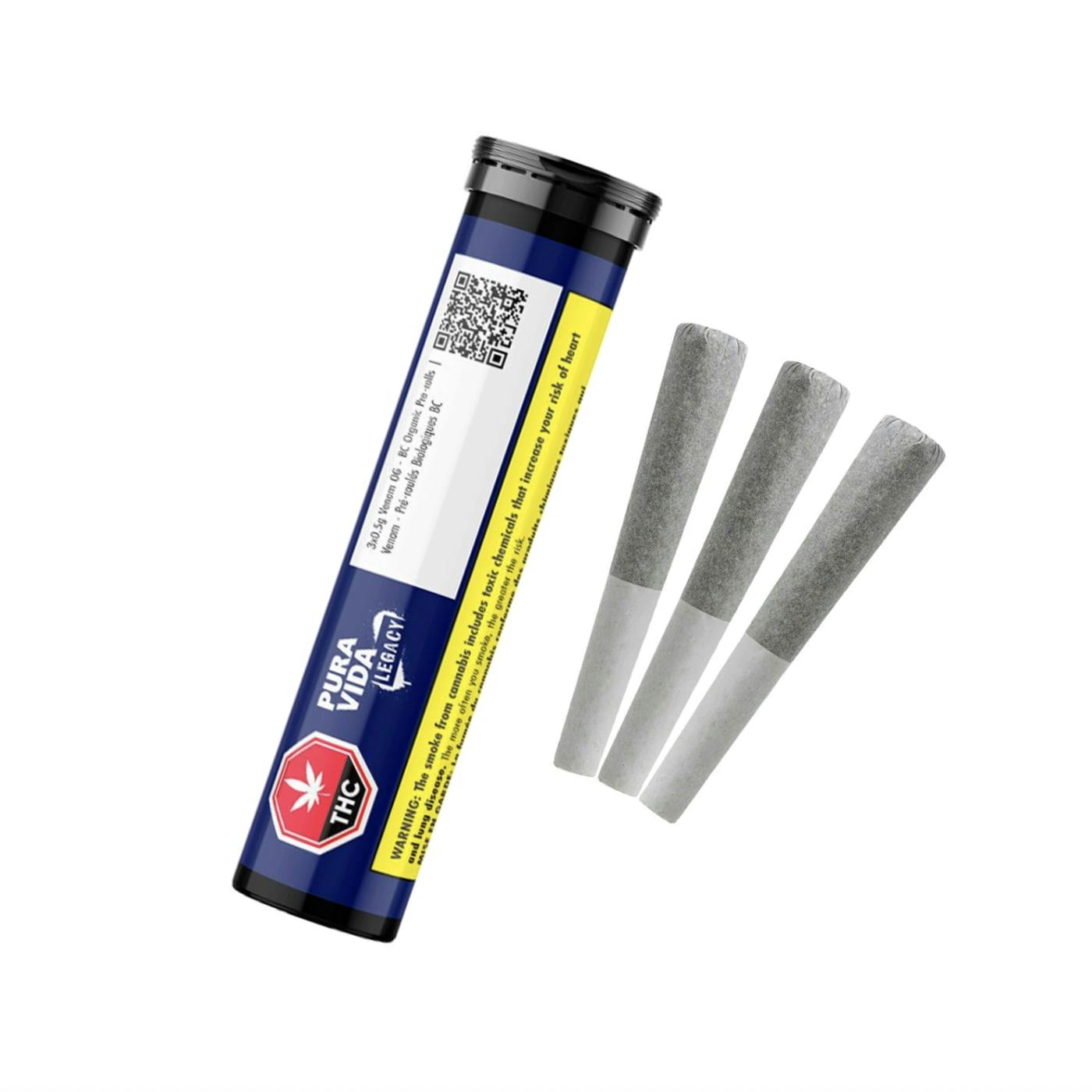 Venom OG - BC Organic Pre-Rolls 3x0.5g [Pura Vida]