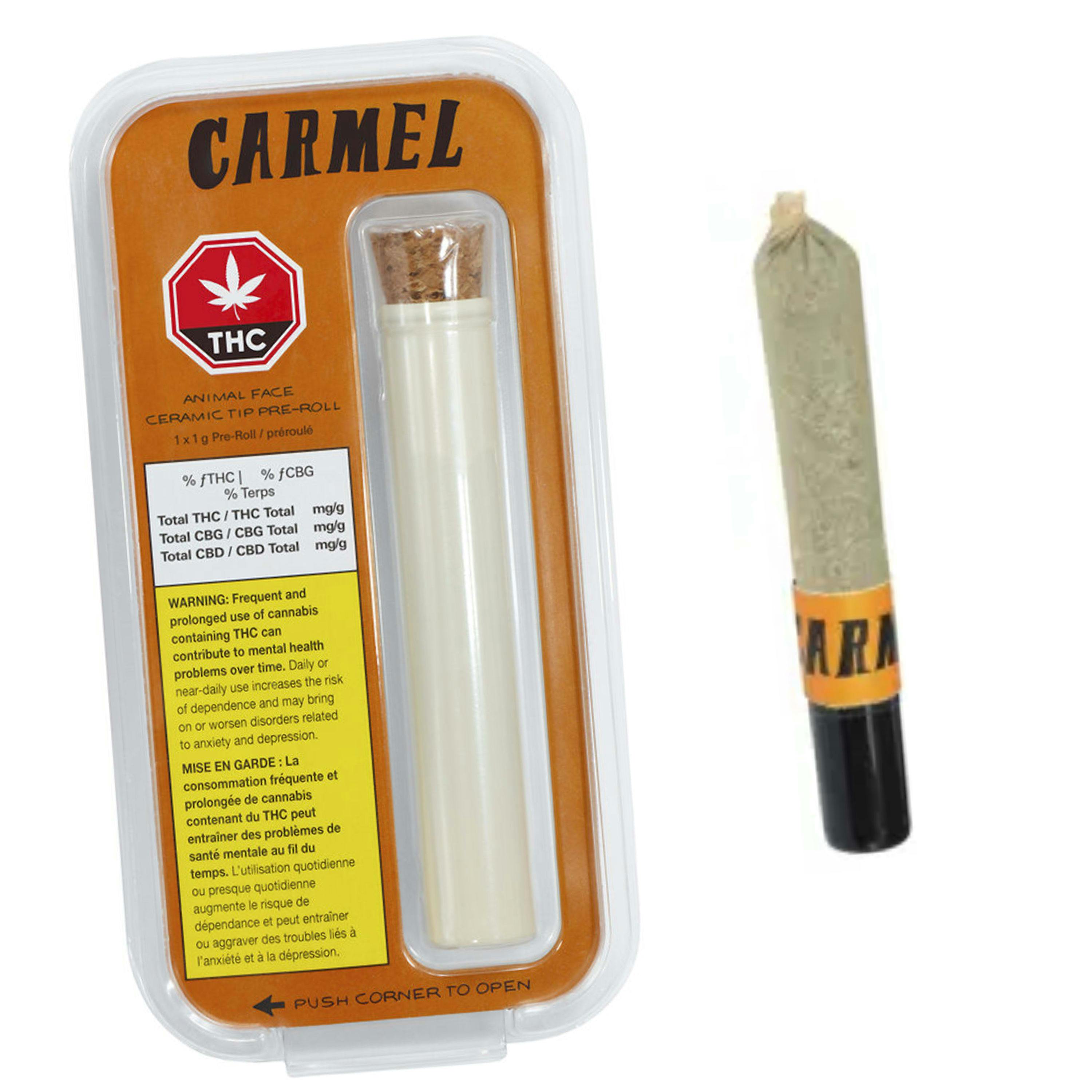Animal Face Ceramic Tip Pre-Roll 1x1g [Carmel]
