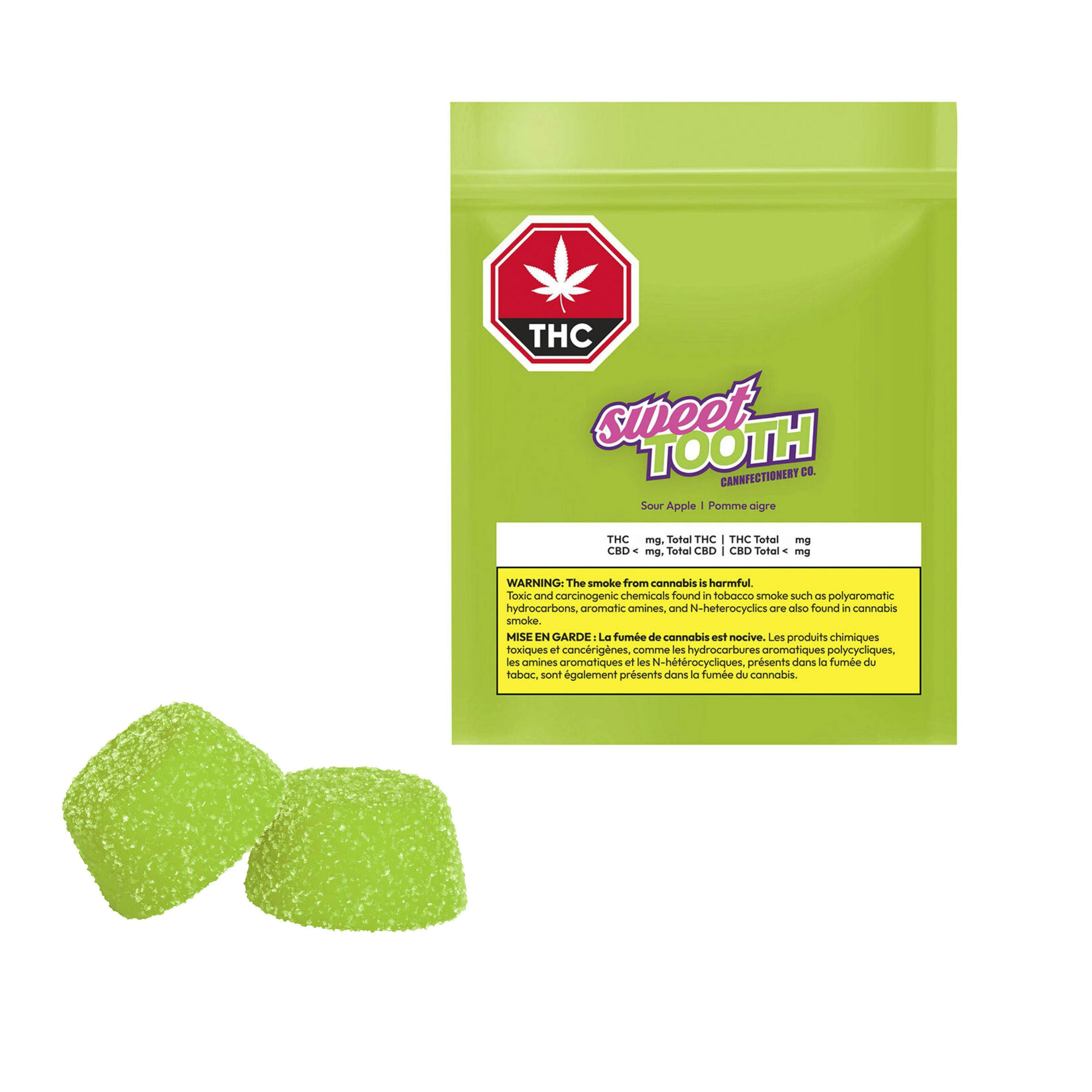 Sour Apple Gummies 2 Pack Soft Chews [Sweet Tooth Cannfectionery Co.]