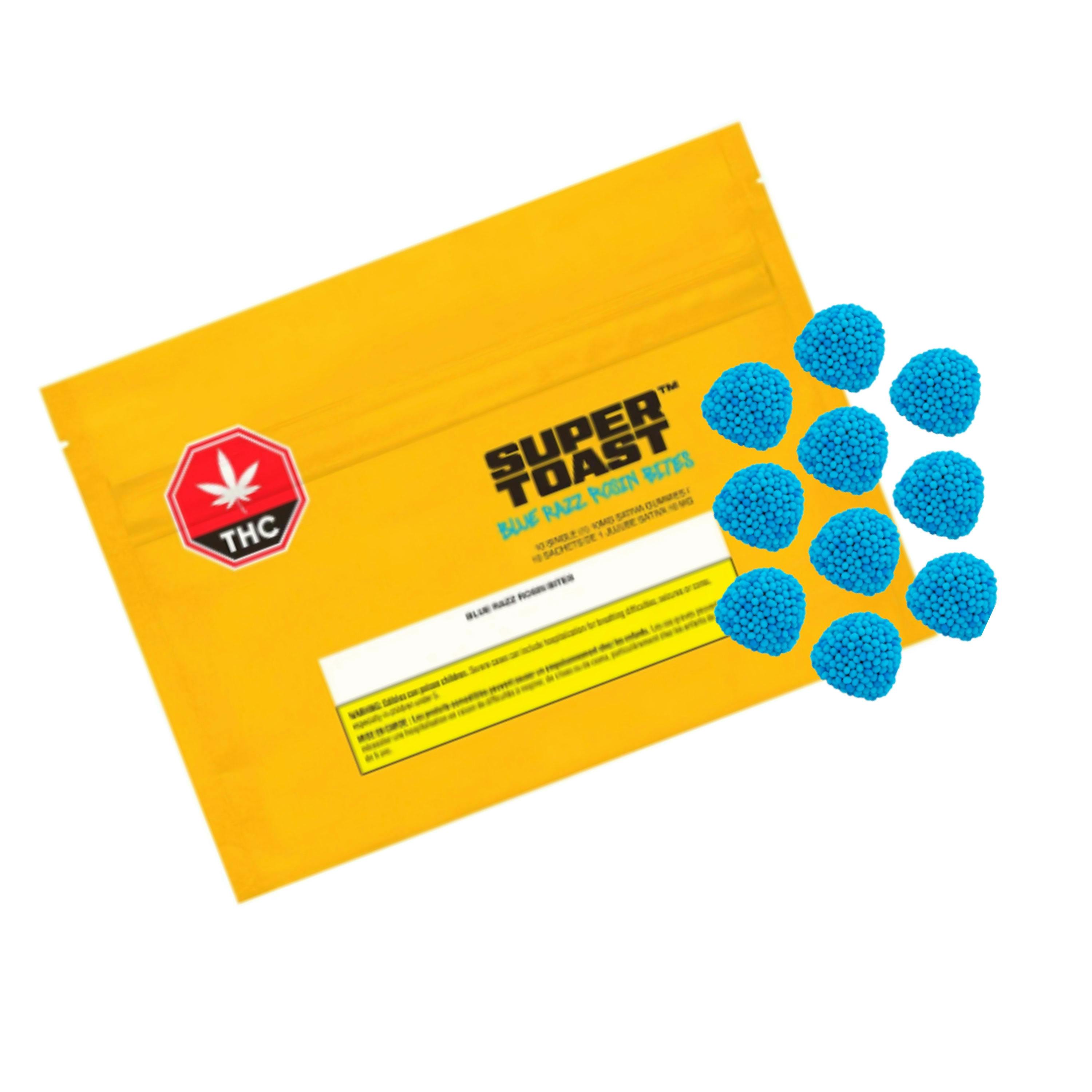 Blue Razz Rosin Bites 10x1 Pack Soft Chews by Super Toast