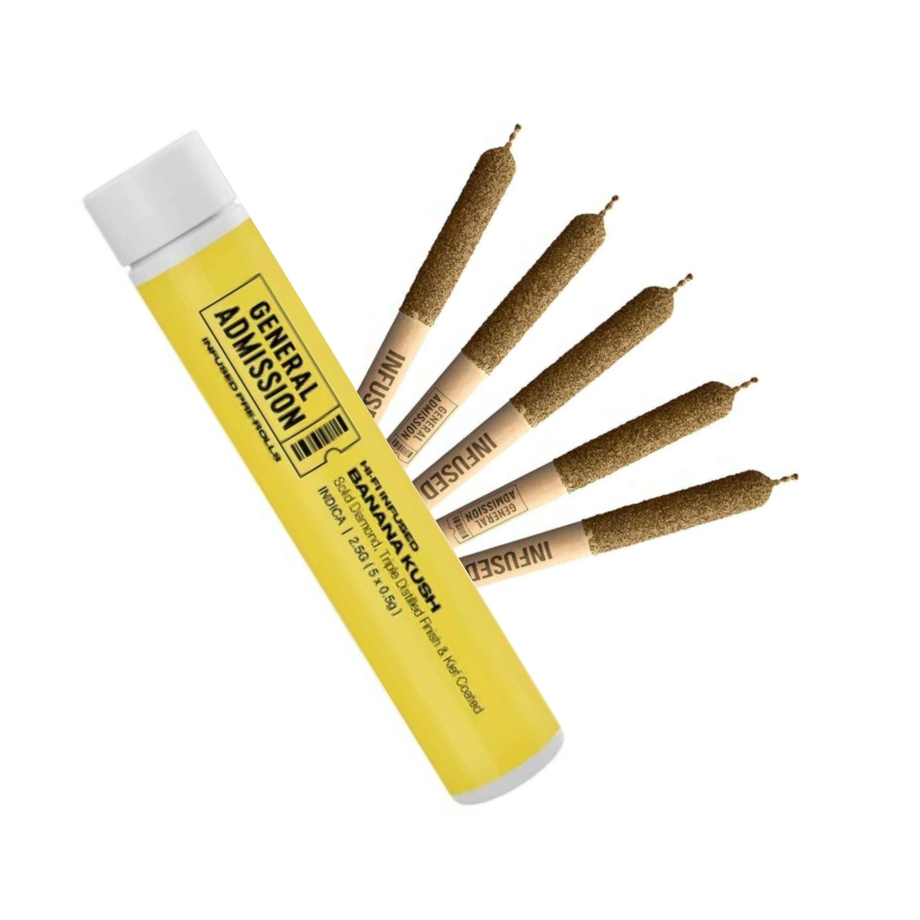 Banana Kush Hi-Fi Infused Pre-Rolls 5x0.5g [General Admission]
