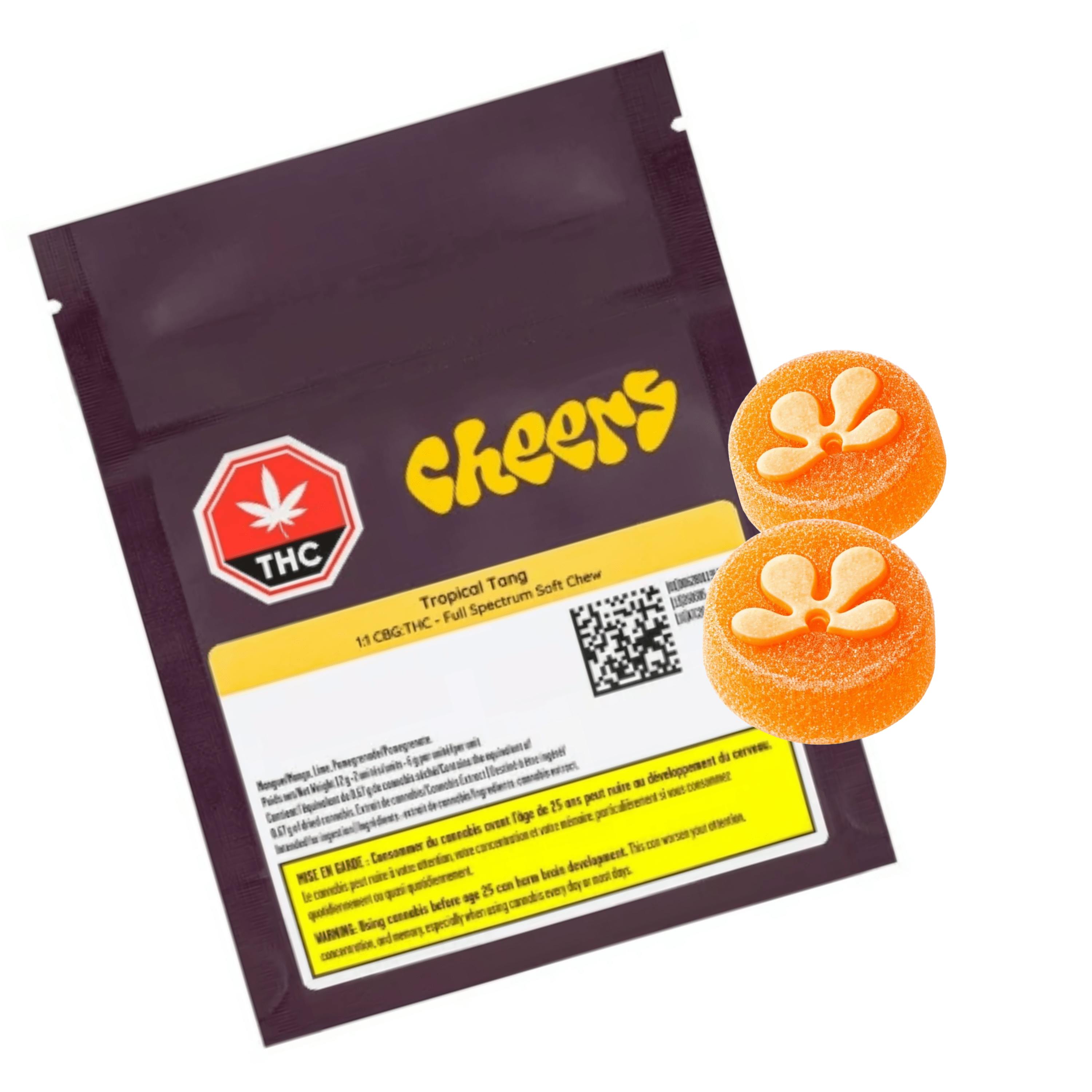 Tropical Tang 1:1 CBG:THC FSO Soft Chews 2 Pack Soft Chews [Cheers Cannabis]