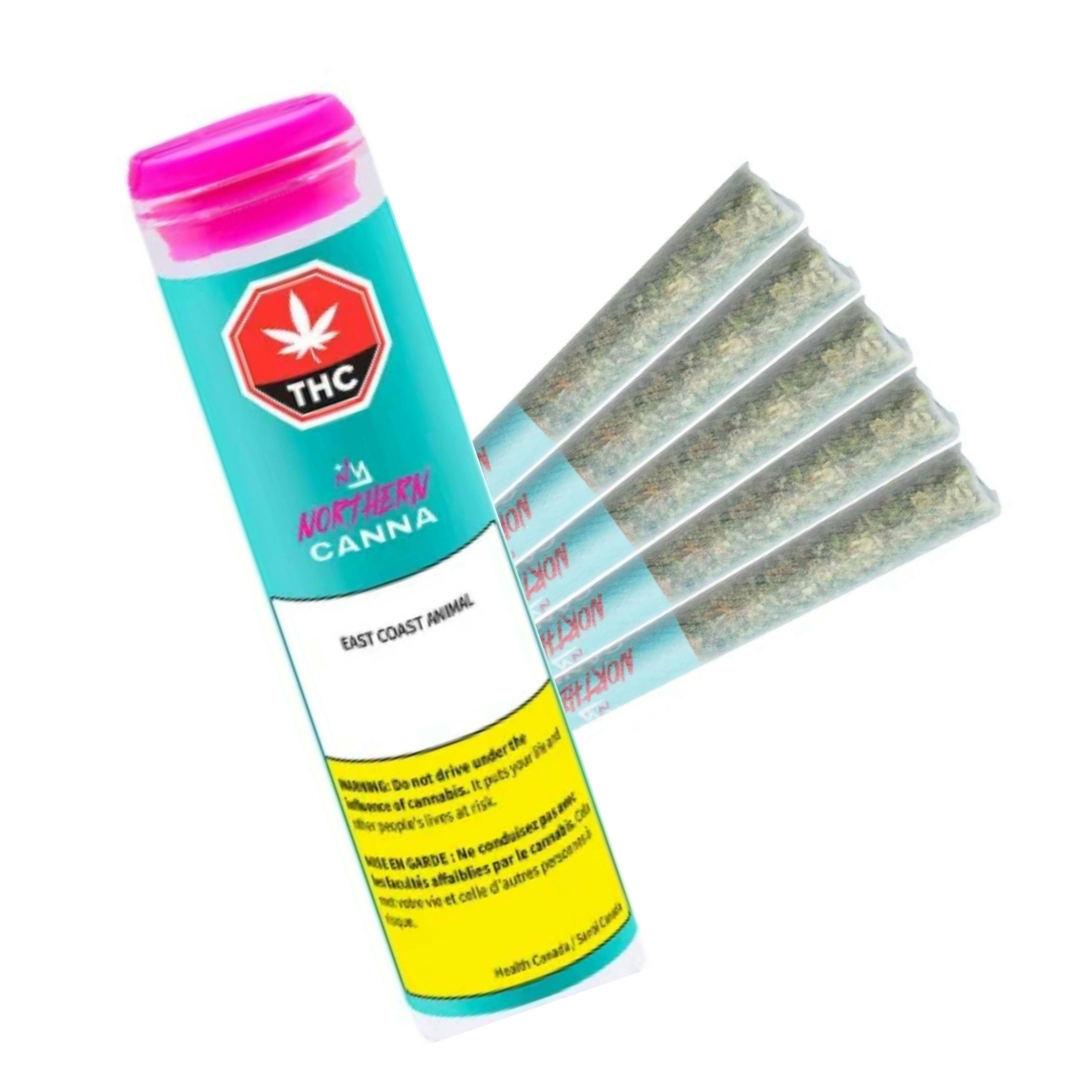 East Coast Animal Pre-Rolls 5x0.5g [Northern Canna]