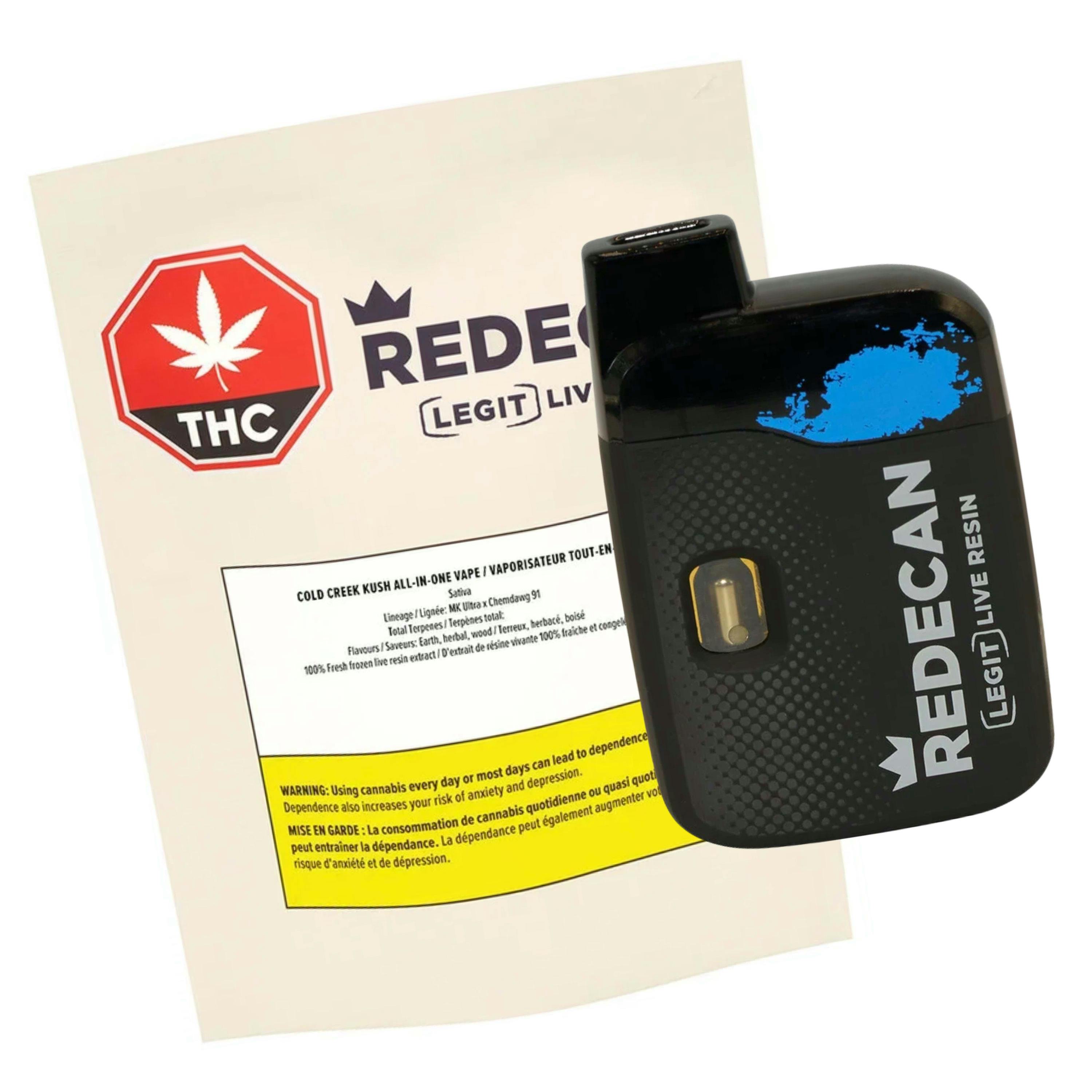 Legit Live Resin Cold Creek Kush All-In-One Vape 1.2g Disposable Pens [Redecan]