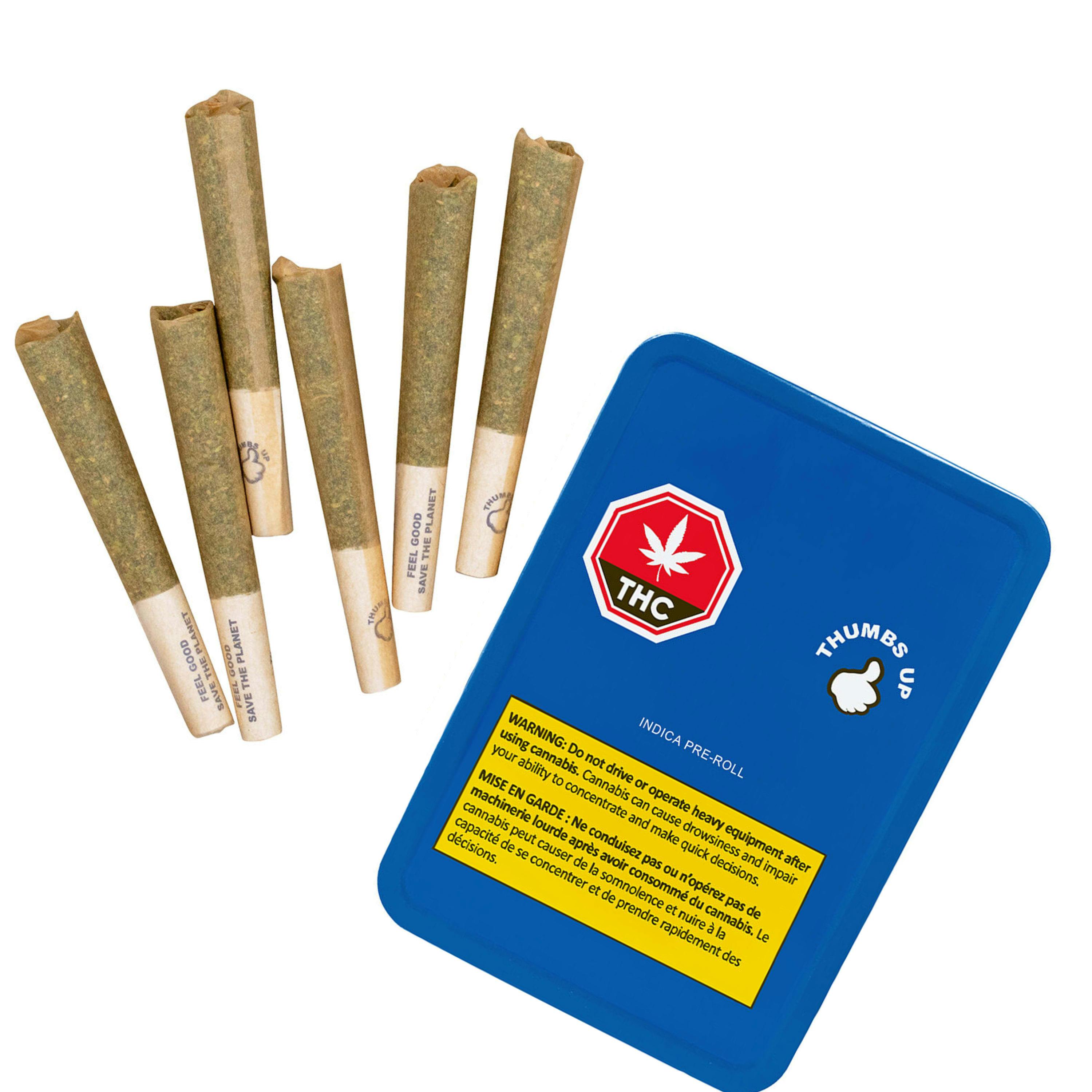 10x Pack Indica Pre-rolls 10x0.5g (Rotating Strain) [Thumbs up]
