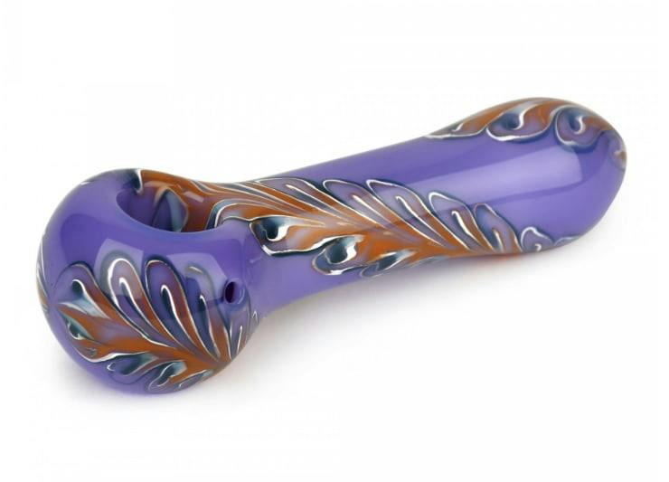 Red Eye Glass 4.5 Paisley Hand Pipe - Purple & Orange