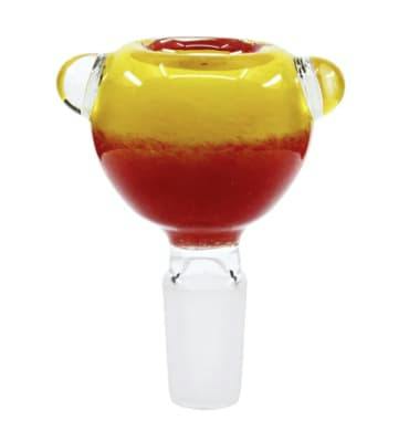 Duo Tone Pebbled Dry-Herb Bowl - 14mm - Yellow/Red