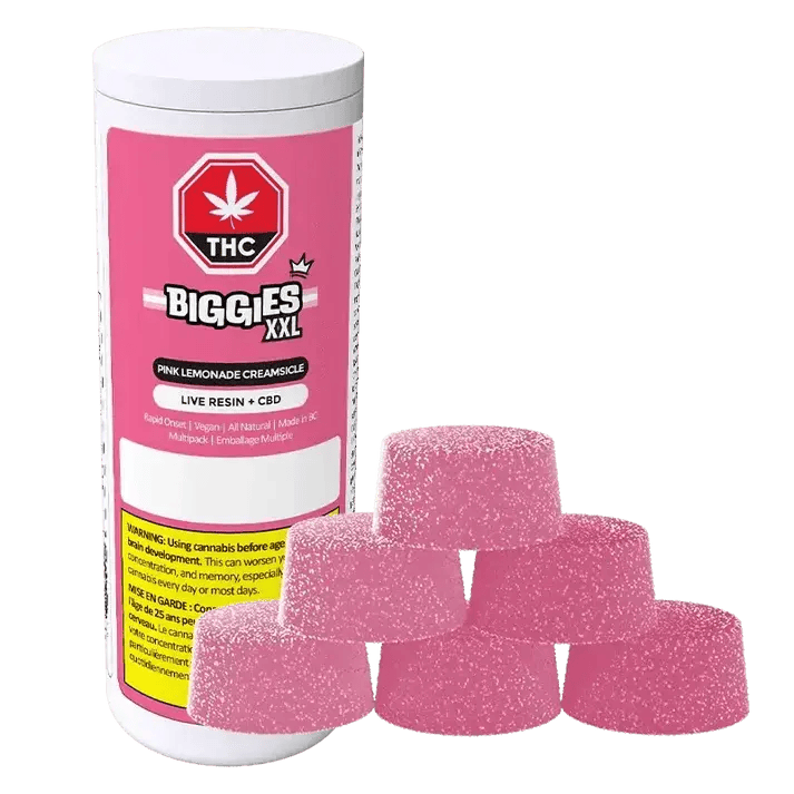 Pink Lemonade Creamsicle Live Resin THC:CBD Gummies - 10mg THC : 20mg CBD x 6 (each)