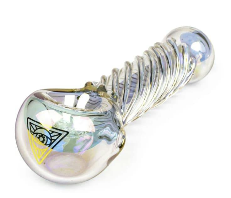 4" Metallic Terminator Finish Twister Hand Pipe - Metallic Rainbow