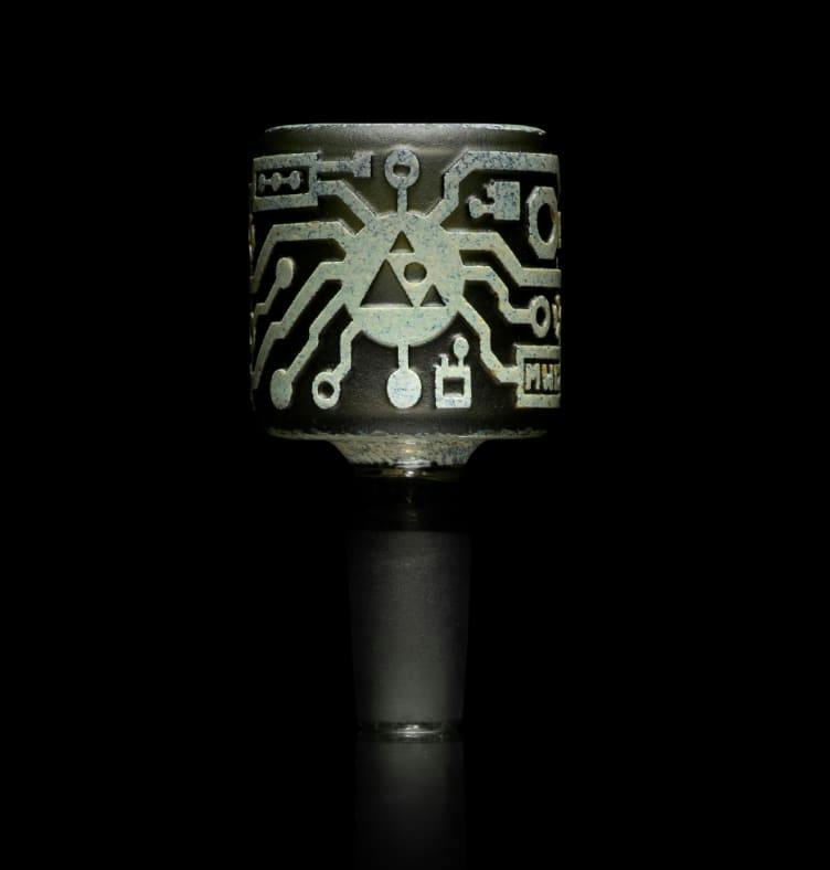 Circuitboard: Shadow Art Smoke and Silver Frit Bowl