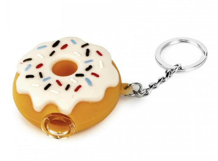 LIT Silicone Hand Pipe & Keychain - 2.5" White Donut